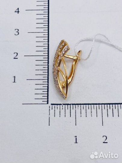 Золотые серьги с фианитом