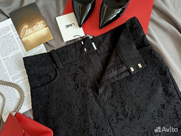 Юбка Lime кружевная черная XS