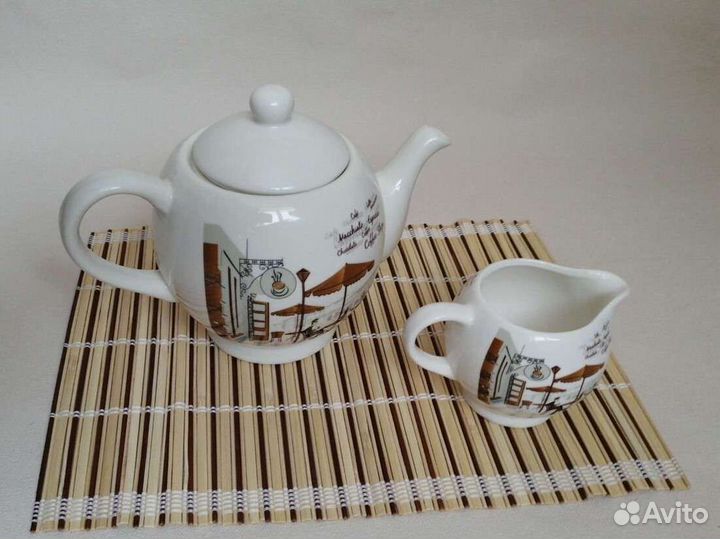 Заварочный чайник большой 900мл, молочник 250мл