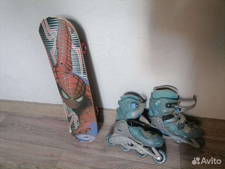 Роликовые коньки + детский скейт