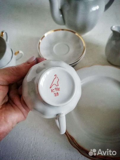Сервиз кофейный набор посуды советский фарфор СССР
