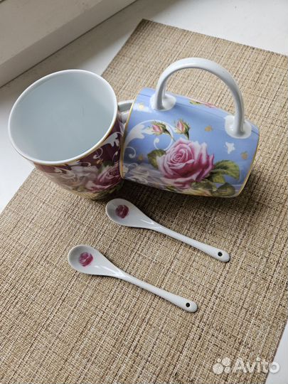 Набор из двух кружек(480мл) с ложками