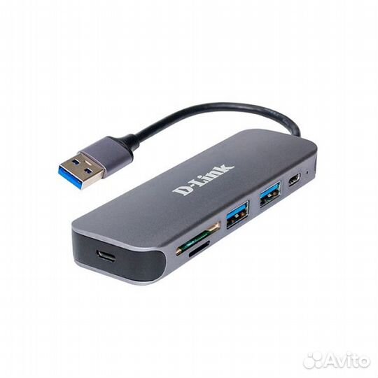 D-Link DUB-1325/A2A Концентратор с 2 портами USB 3.0, 1 портом USB Type-C, слотами для карт SD и mic