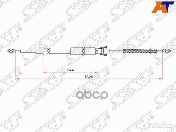 Трос ручного тормоза skoda octavia RH/LH 96-10