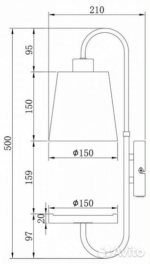 Бра с полкой Escada Aspen 582/1A