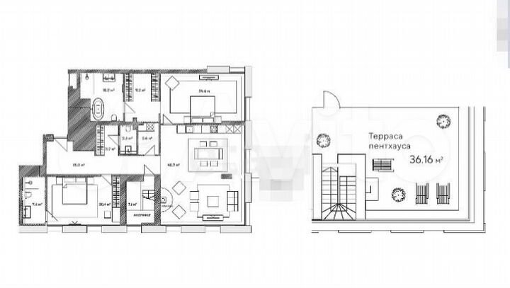3-к. апартаменты, 188 м², 8/8 эт.