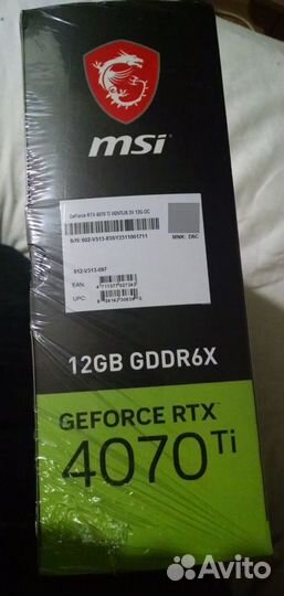 Новая видеокарта MSI GeForce RTX 4070 Ti Ventus 3X