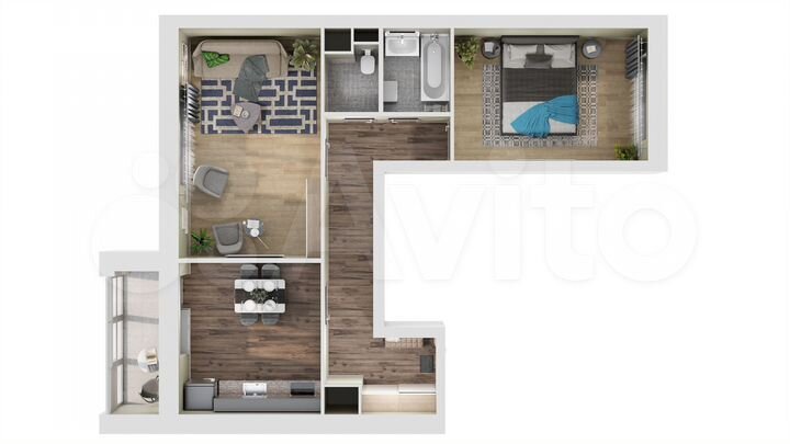 2-к. квартира, 58,6 м², 9/9 эт.