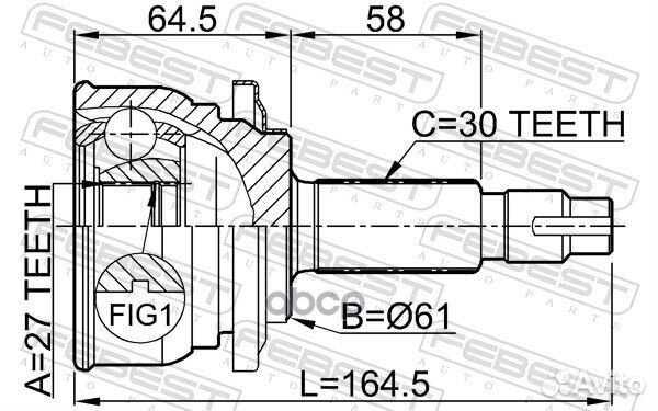 ШРУС наружный 27X61X30 toyota RAV4 05- 0110083