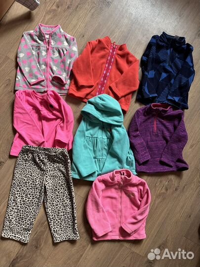 Ветровка для девочки 80 и флисовые кофты 12-24