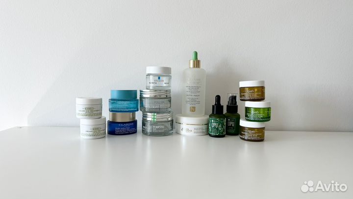 Пустые банки от крема Kiehl's Clarins L'Occitane