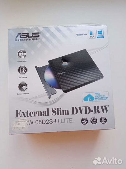 Привод внешний. DVD-RW asus sdrw-08D2S-U