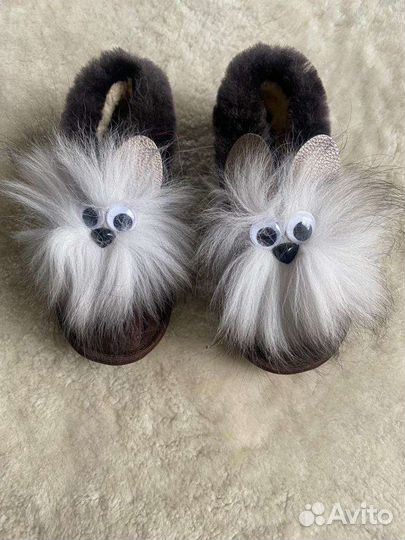 Новые детские тапочки меховые из овчины