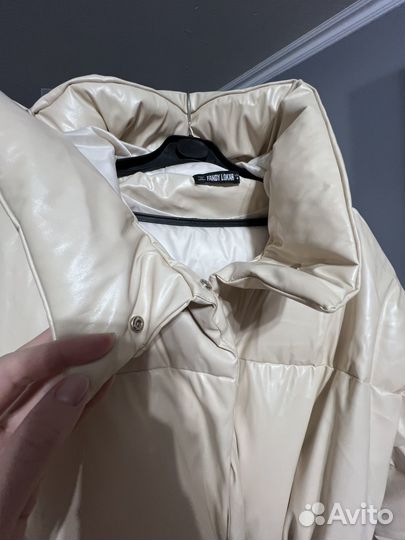 Пуховик женский, куртка на теплую зиму из кожзам