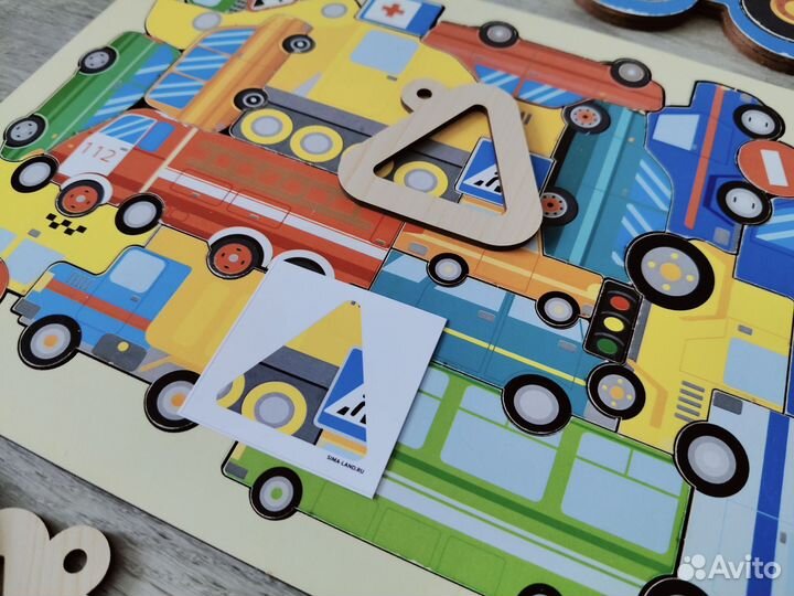 Деревянные пазлы вкладыши 4 шт