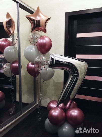 Шарики с гелием, цифры из шаров, оформление