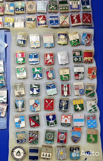 Набор значков Гербы городов СССР. Геральдика