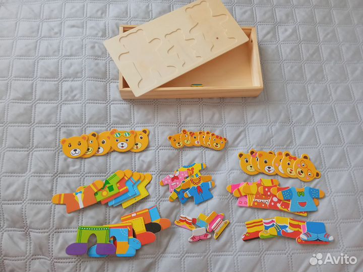 Развивающие игрушки одень мишку, вкладыши