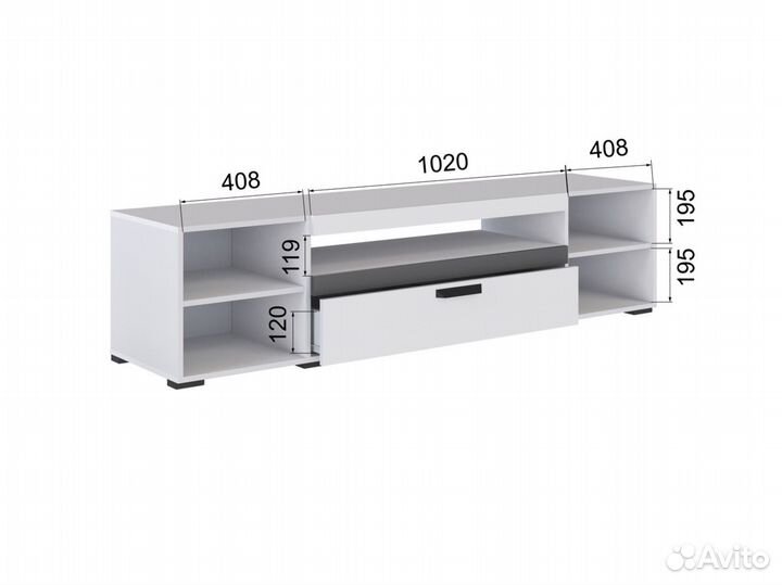 Тумба под телевизор белая Доставка бесплатная