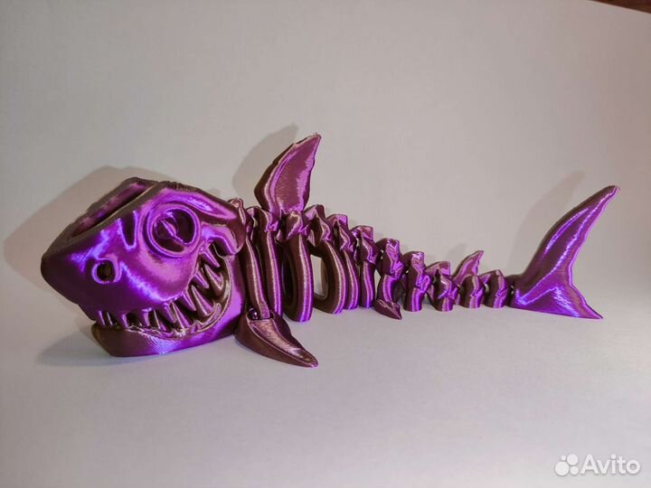 Веселая акула скелетон - игрушка антистресс