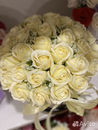 Розы из мыла букет подарок 8 марта праздник