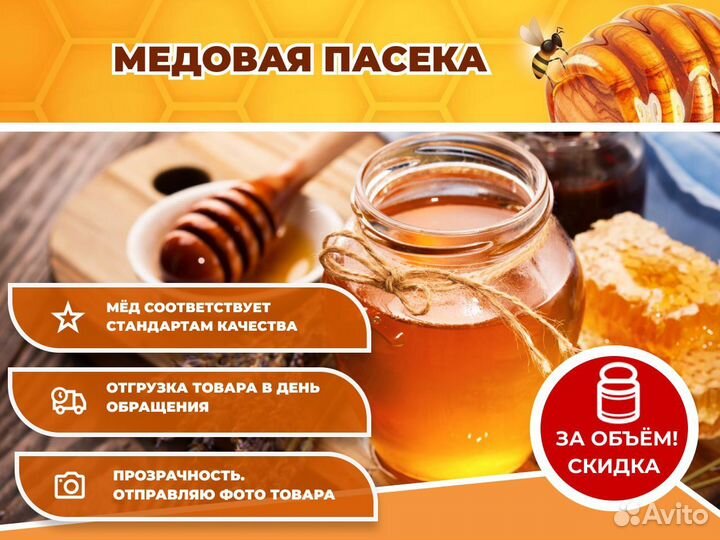 Мёд Липовый.Акация.Разнотравье оптом от 100 кг