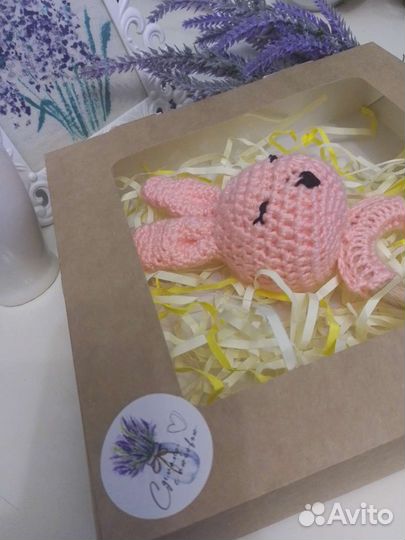 Мягкая игрушка заяц -прорезыватель