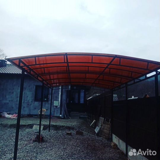 Забор металлоконструкции навесы