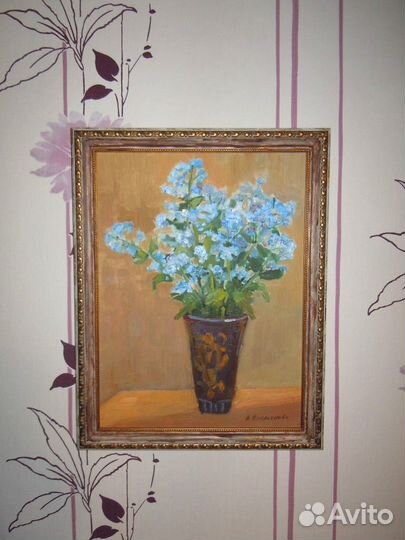 Картины натюрморт цветы букет незабудки вьюнки