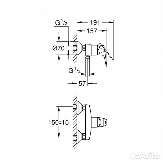 Смеситель для душа Grohe Bauflow 23755000 Хром