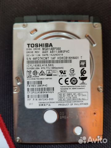Жесткий диск Toshiba mq01abf050 500gb купить в Москве | Электроника | Авито