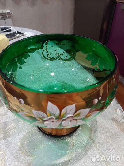 Ваза для фруктов багемия ручная аботахрусталь