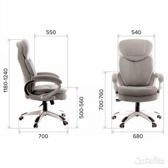 Кресло офисное EverProf Boss T Ткань Серый