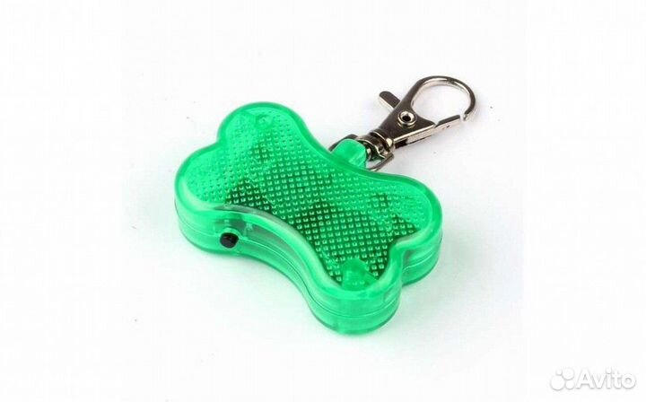 Светодиодный брелок-адресник для собак Косточка