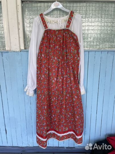 Народный костюм, фольклорный сарафан, рубаха