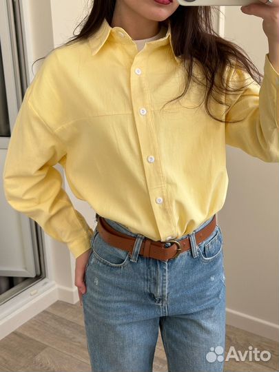 Рубашка в лимонном цвете с накидкой