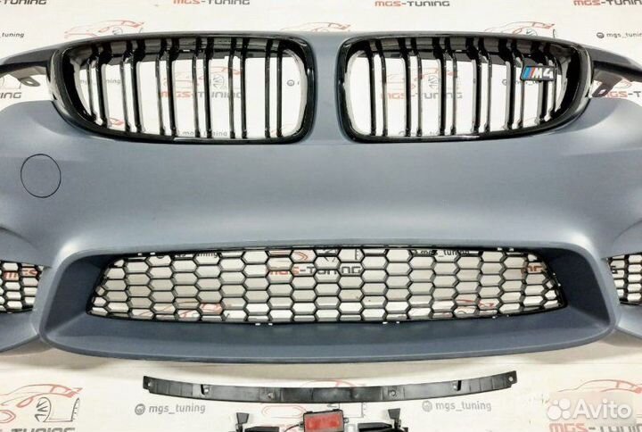 Бампер с решеткой на BMW 4 Series f36 стиль М4 F82