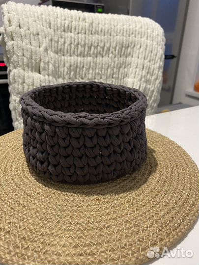 Корзинка из трикотажной пряжи 15 см