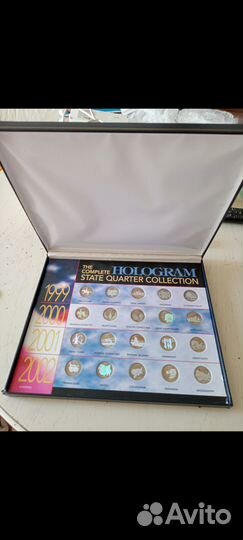 Набор 25 цент монет США 199-2002 в голограмном исп