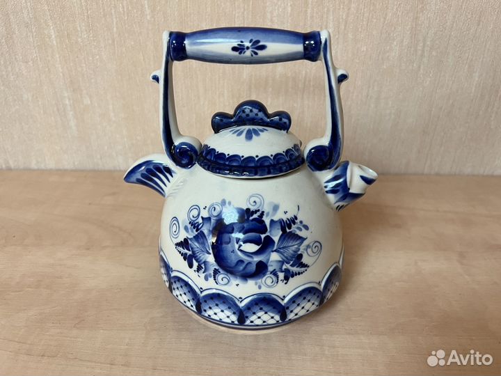Лепка чайник Гжель