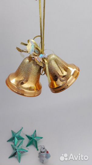 Колокольчики, звезды, снеговик, декор для дома