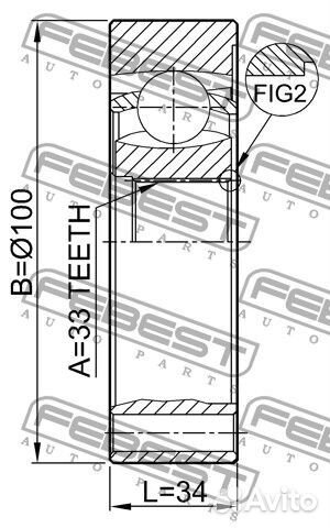 23115021 Шрус внутренний 33x100