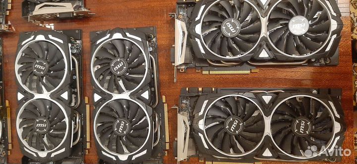 5 видеокарт MSI GTX 1070ti Armor 8gb