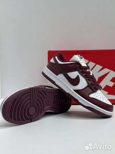 Кроссовки Nike dunk бордовые 7