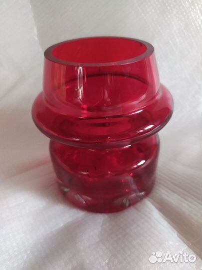 Подсвечник Красный май рубиновое стекло