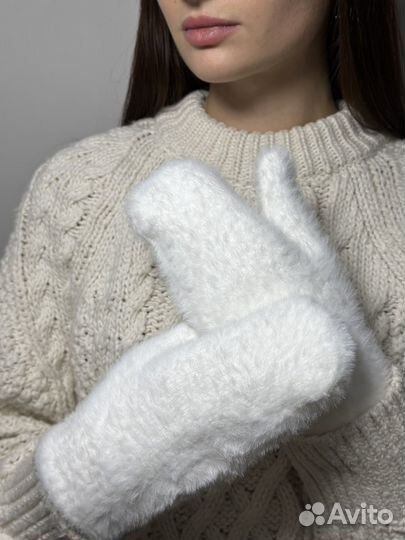 Варежки меховые теплые новые