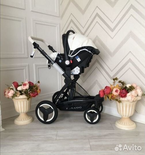 Коляска 3в1 Belecoo трансформер черно-белая новая