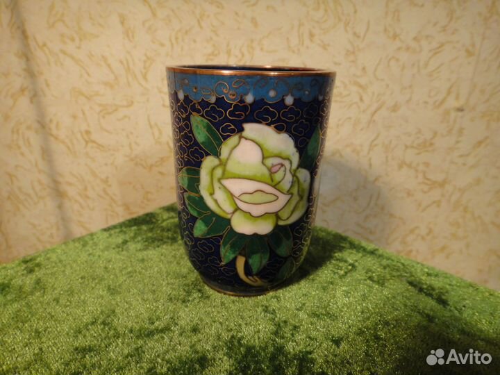 Рюмка Медная Старинная Горячая Эмаль Клуазоне