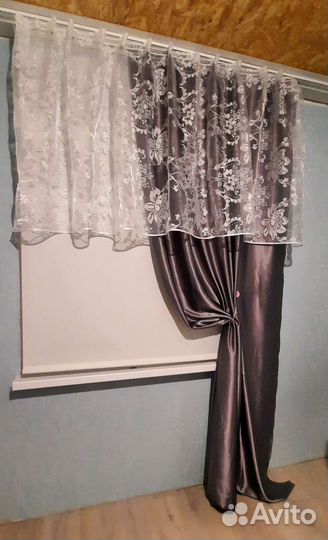 Комплект: штора и занавеска