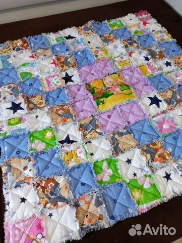Новое детское стёганое одеяло пэчворк